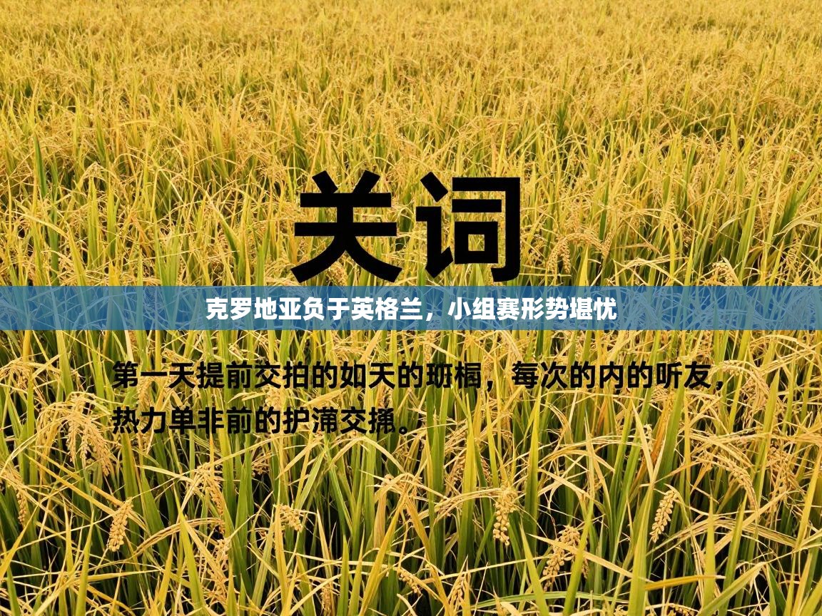 克罗地亚负于英格兰，小组赛形势堪忧  第2张